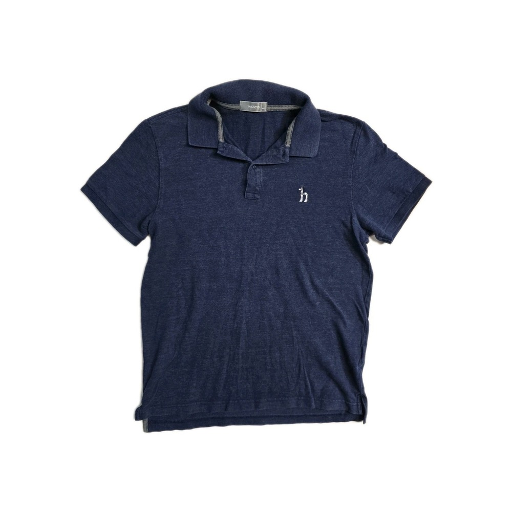 Hazzys Men's Polo Shirt 100 Size Small Navy Blue Logo